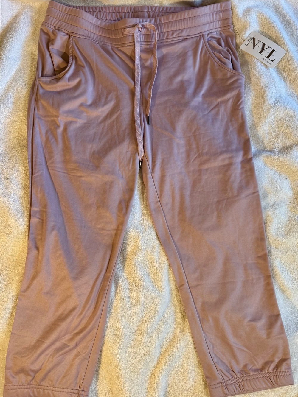 New York Laundry Dusty Mauve Drawstring Jogger Pants